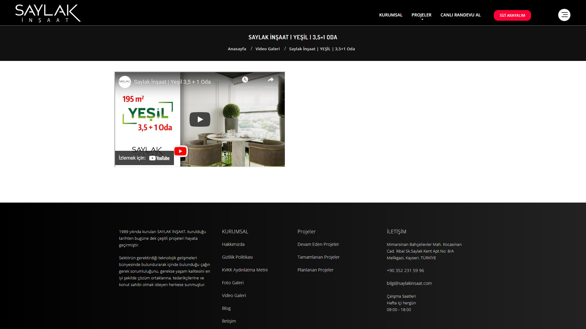 Video Galeri Detay Sayfası